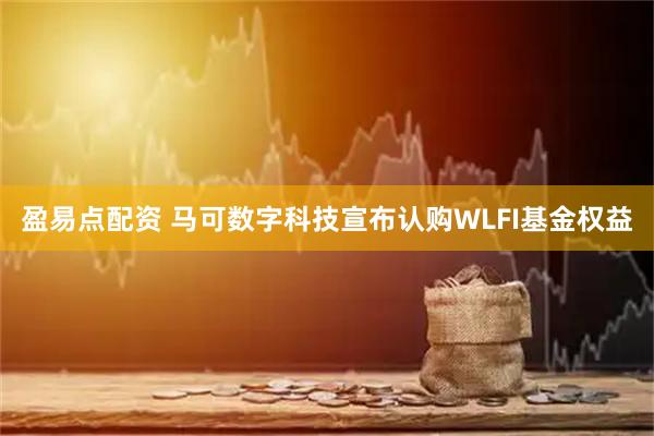 盈易点配资 马可数字科技宣布认购WLFI基金权益