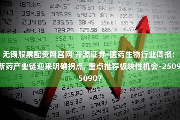无锡股票配资网官网 开源证券-医药生物行业周报: 创新药产业链迎来明确拐点, 重点推荐板块性机会-250907